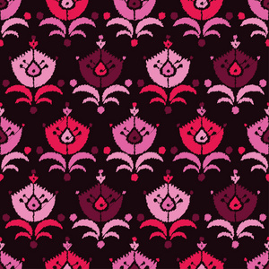 民族波西米亚风无缝花图案.ikat.打印.重复的背景.布设计壁纸照片