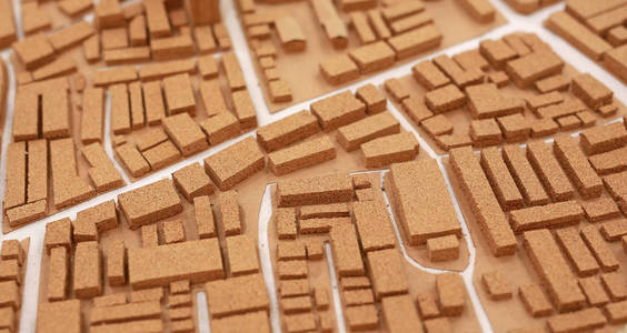建筑小城市模型假人由软木制成图片