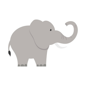 孤独的大象卡通照片