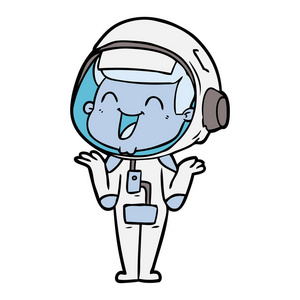 快乐卡通宇航员的矢量插图