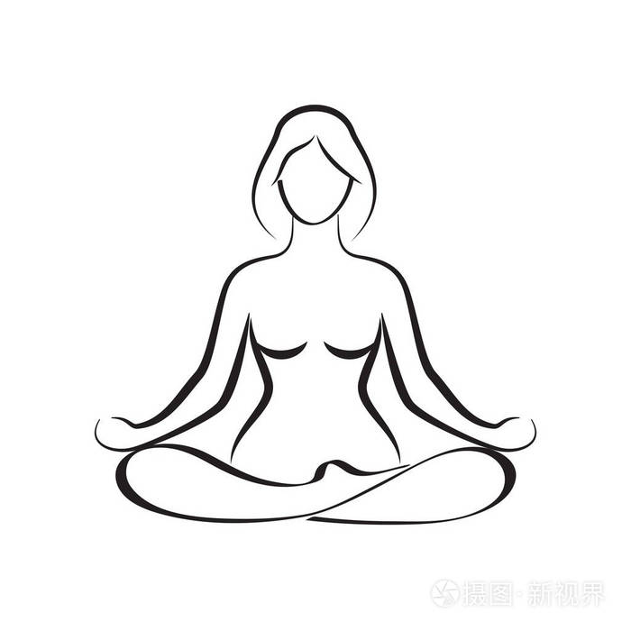 legant 妇女在瑜伽姿势剪影插画-正版商用图片0bvg6g-摄图新视界