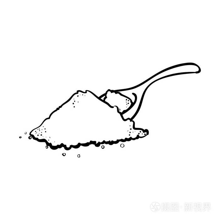 概述勺子桩盐烹饪插画-正版商用图片0bvgk2-摄图新视界