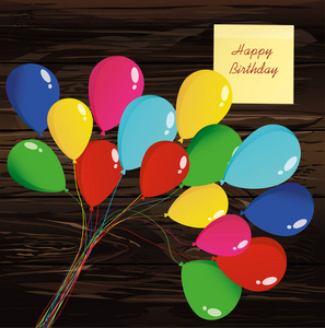节日生日和聚会的气球。黄板