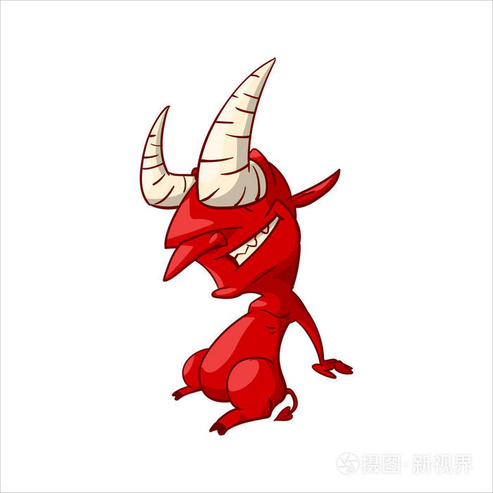 红色的卡通恶魔