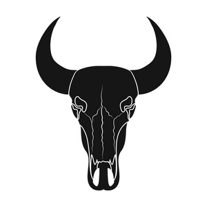 肉印度头骨矢量图一种颜色印度头骨矢量图头骨在帽子黑帮水牛头骨骨头