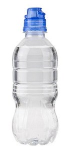 孤立在白色背景上的水的瓶子