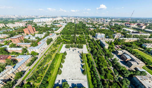 与空中城市景观 道路 房屋和建筑物