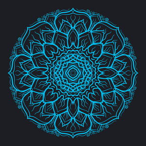 东方风情装饰饰品.着色书页在形式的曼荼罗的圆形图案.