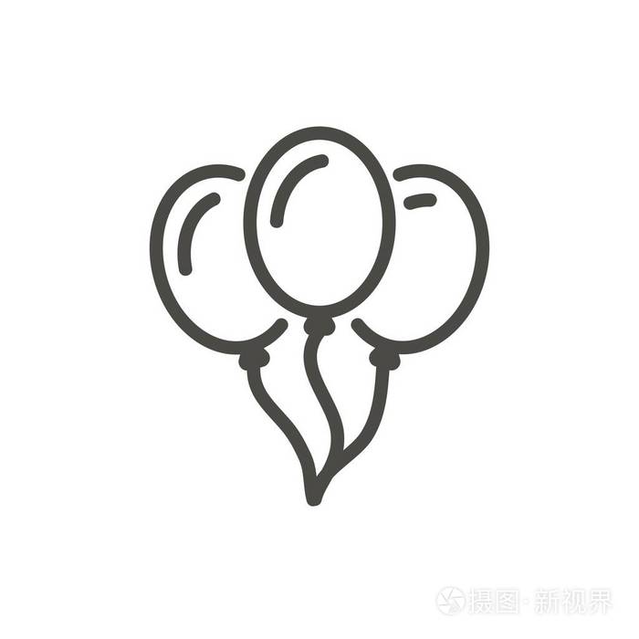 气球图标向量线条装饰符号