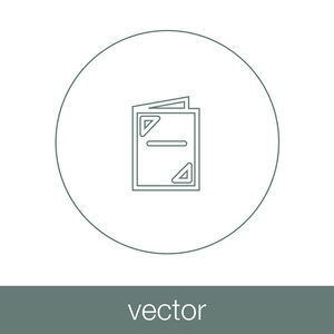 小册子的图标。菜单图标。文件夹图标。平面设计风格图标