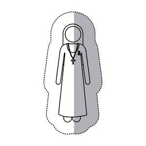 贴纸 slhouette 修女用丝带乳腺癌