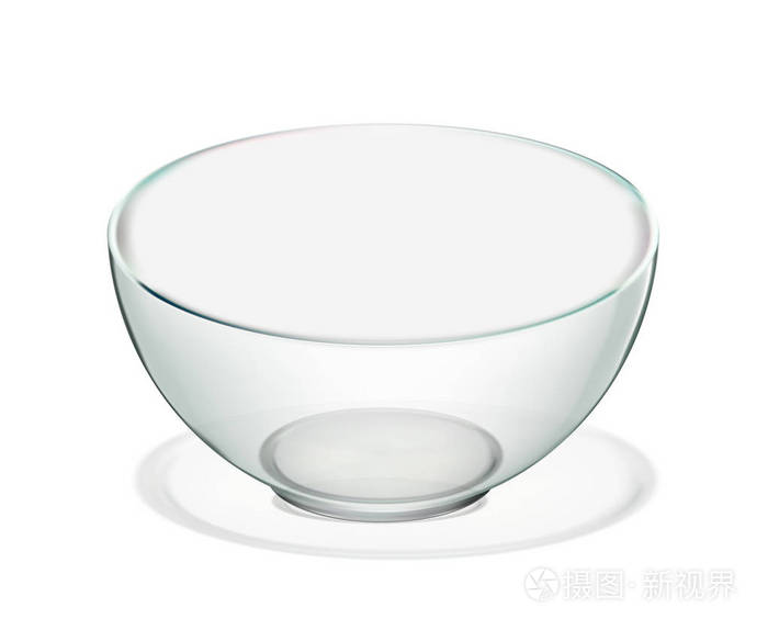 透明玻璃碗隔离。现实 iilustration