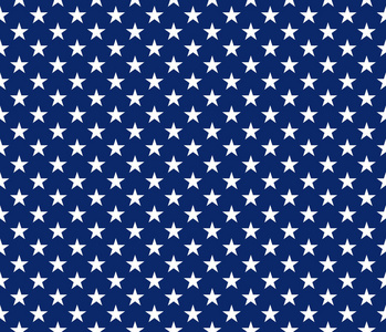 美国风格无缝图案白星蓝色背景