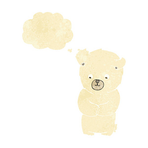可爱的卡通北极熊与思想泡泡