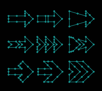 箭头的形式的线条, 点连接。界面设计