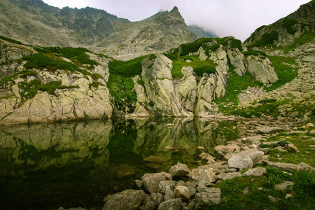 美丽的山湖景观塔特拉斯洛伐克