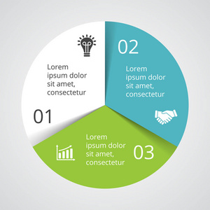 矢量圆圈箭头图 循环图 图 演示文稿图表。经营理念与 3 选项 配件 步骤 流程