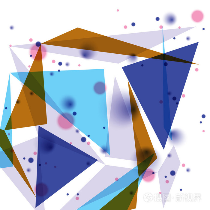 与几何重叠数字背景插画-正版商用图片0bwi8m-摄图新视界
