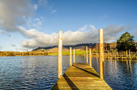 在 Derwentwater 上的木码头