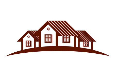 抽象的房子与天际线照片