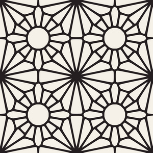 矢量无缝黑色和白色的花边装饰图案