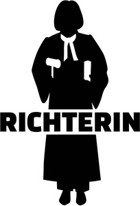 女性法官剪影以德国职称照片