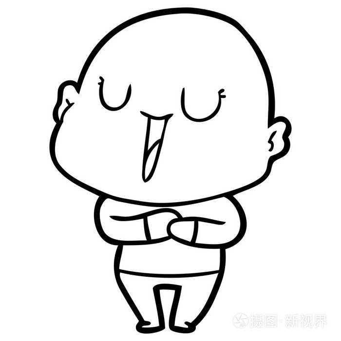 卡通光头男子的矢量插图插画-正版商用图片0bwmov-摄图新视界