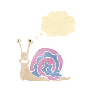 卡通蜗牛与思想泡泡