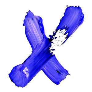 这封信在白色背景上用蓝色颜料绘制的 X