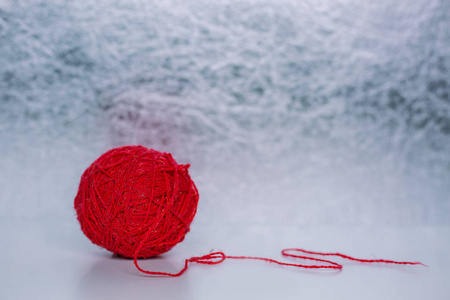 针织用红线球照片
