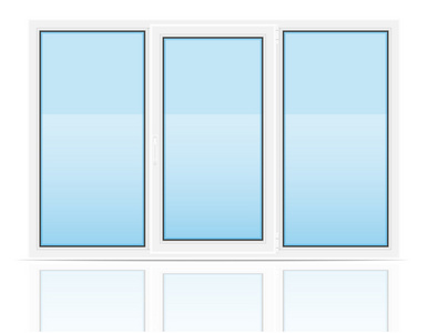在室内塑料透明窗口视图矢量图图片