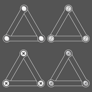 用螺丝四个平简单三角形集合