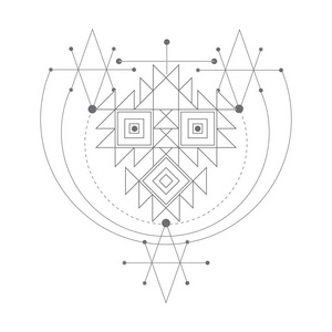 魔法炼金术的矢量符号.灵性, 神秘主义, 纹身艺术和打印的几何标志.