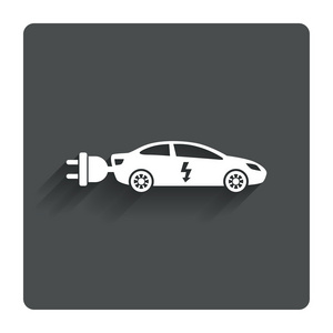 电动汽车标志图标。轿车轿车符号