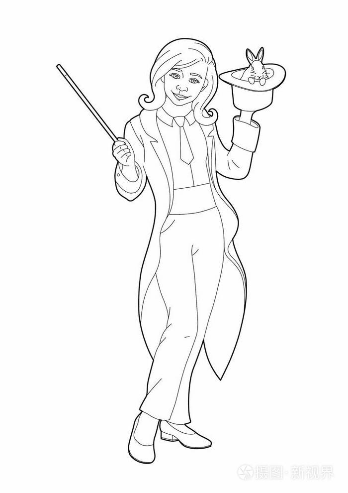 向量的魔术师的绘图插画-正版商用图片0bx48n-摄图新视界