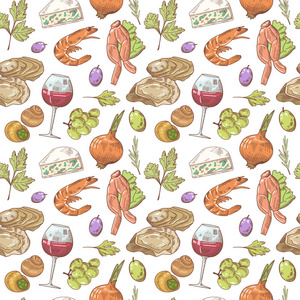 无缝模式与海鲜图片-无缝模式与海鲜素材-无缝模式与海鲜插画-摄图新