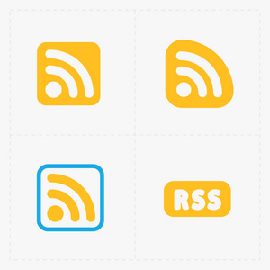 Rss 签名图标。Rss 源符号在白色背景上