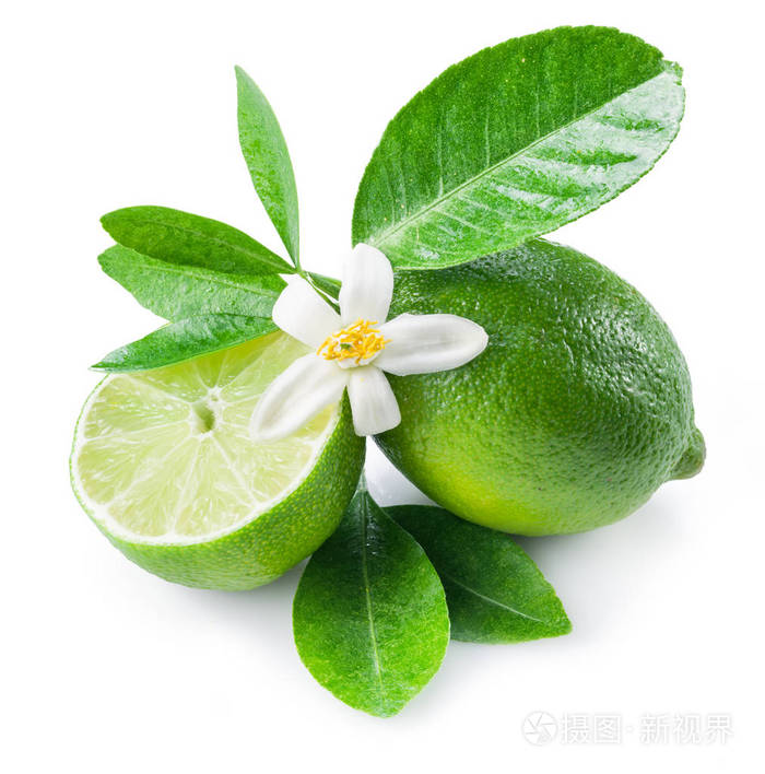 熟石灰水果在白色的背景