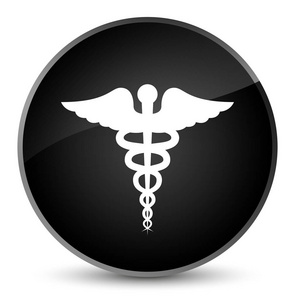 医疗图标优雅的黑色圆形按钮
