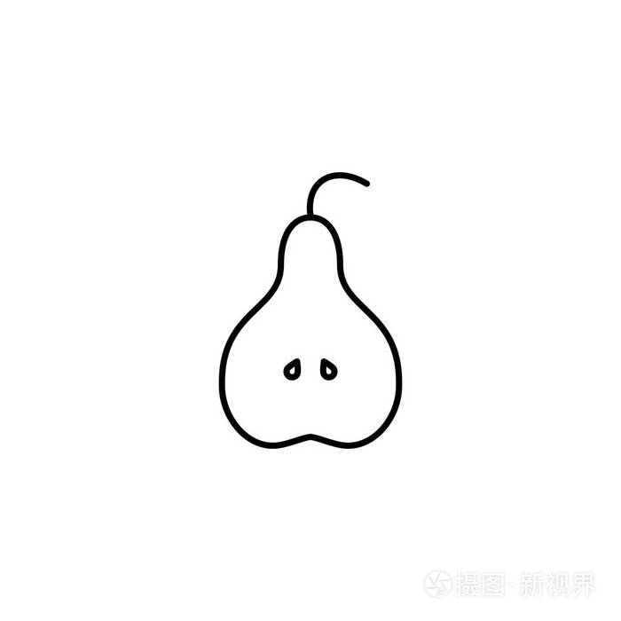 手绘梨图标.梨素描图, 网站或应用程序图标