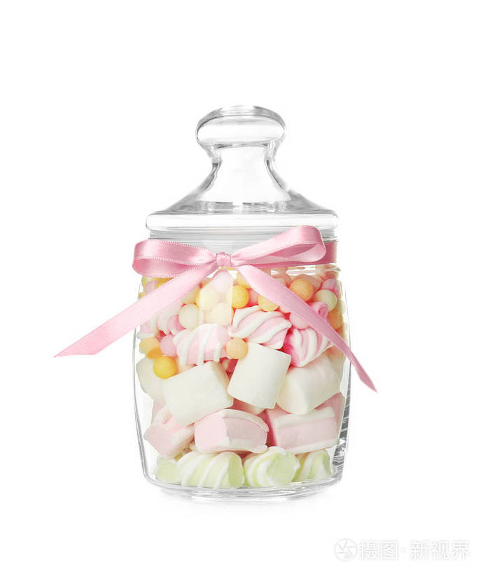 不同在玻璃罐里的糖果