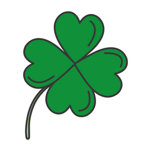 标志概念三叶草标志在透明背景, 被填装的黑色标志幸运的三叶草