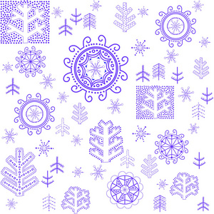 冬季壁纸与程式化的雪花
