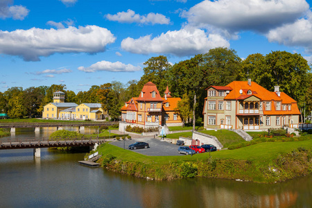 舒适的老木屋 水疗中心大厦和酒店 库雷萨雷城堡附近。Saaremaa 岛，爱沙尼亚一个视图