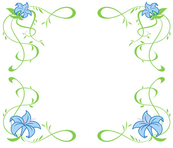 与美丽的蓝百合花朵框架