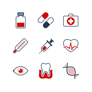 医学简单矢量图标集