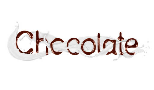 字写的液体巧克力牛奶溅巧克力