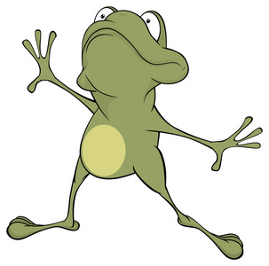 丑青蛙一只绿色的青蛙.卡通照片