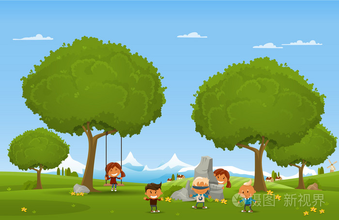 孩子们在户外玩耍