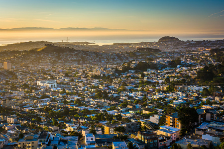 早上从双峰，San Francisco，加利福尼亚州